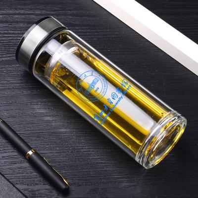 蘭州大學(xué)圖書(shū)館定制雙層玻璃杯商務(wù)禮品杯子